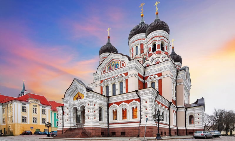 The stunning Alexander Nevsky Cathedral is a landmark in Tallinn, Estonia.