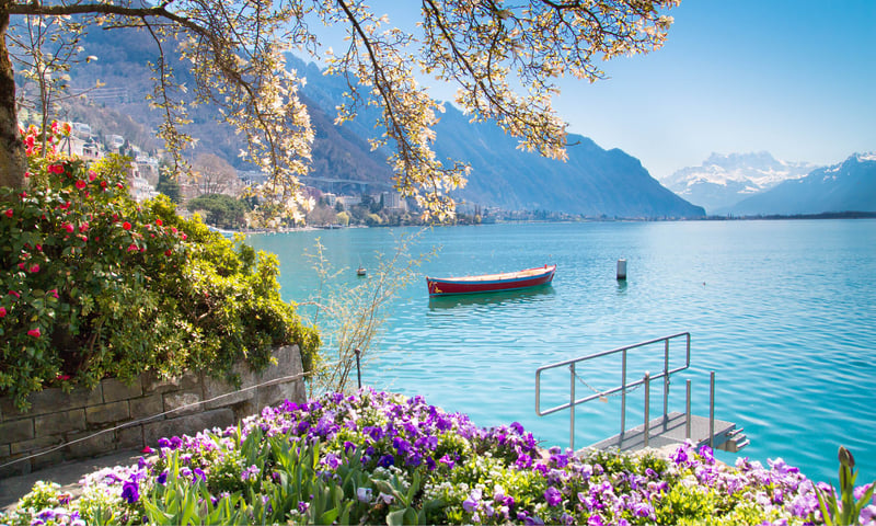 Experience Lake Geneve in Montreaux, Switzerland.