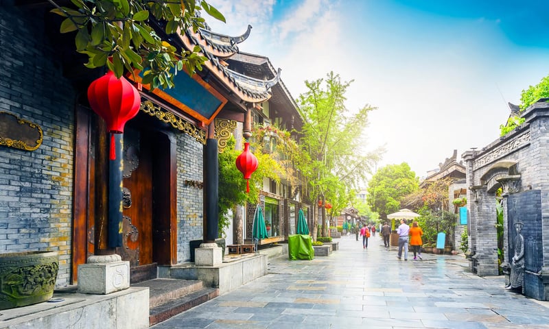 Kuanzhai Alley is a series of historic Qing Dynasty laneways in Chengdu, China.
