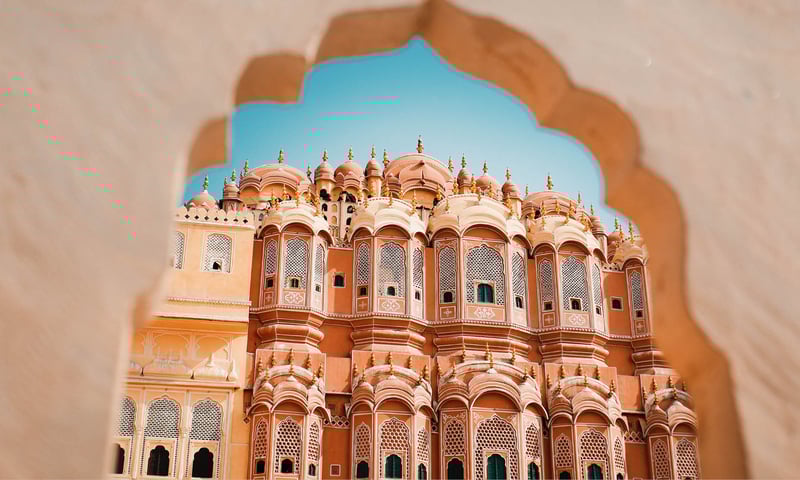 See the imposing Palace of Winds, or Hawa Mahal, in Jaipur, Rajasthan.