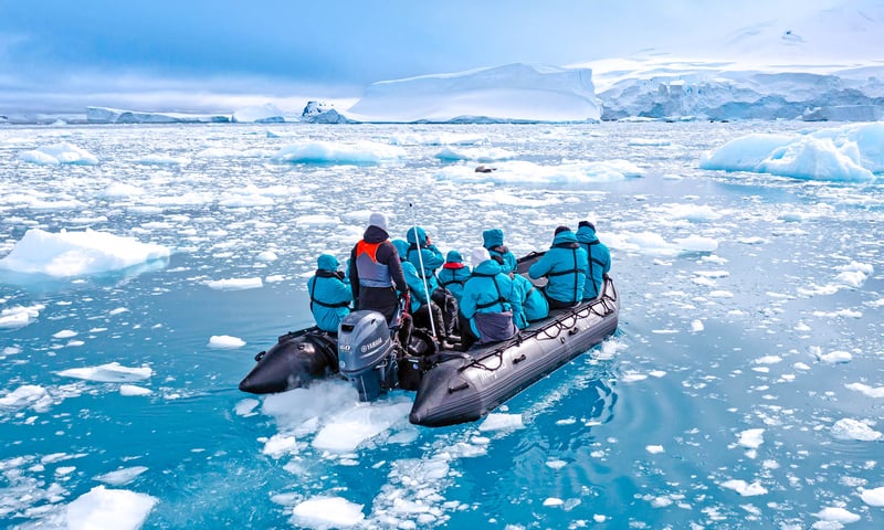 Experience Zodiac cruising and landings in Antarctica.