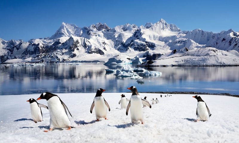 Search Petermann Island for Adelie and Gentoo penguins.