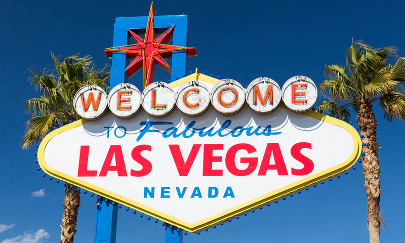 The iconic welcome sign in Las Vegas, Nevada.