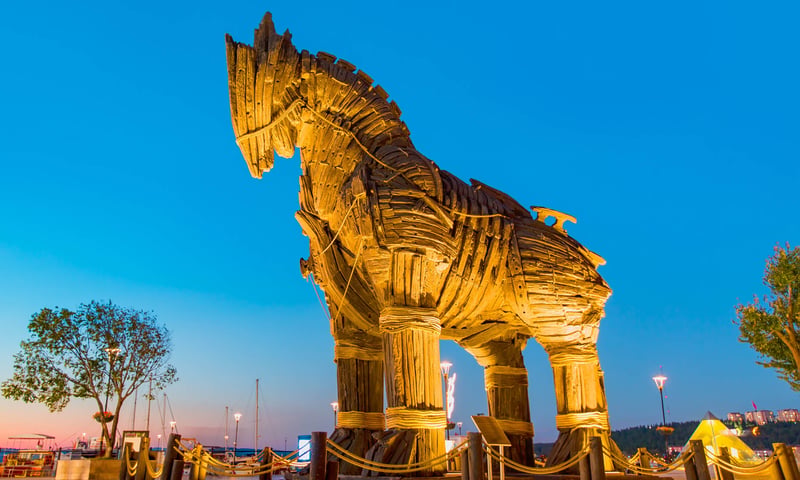 Witness the archaeological site of Troy, known for the legend of the Trojan Horse.