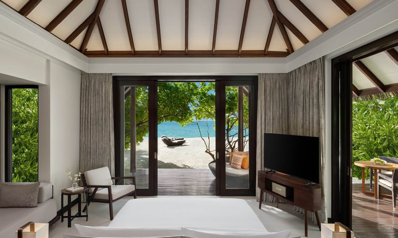 Enjoy direct access to a pristine sandy patch of heaven while staying in a Beach Villa.