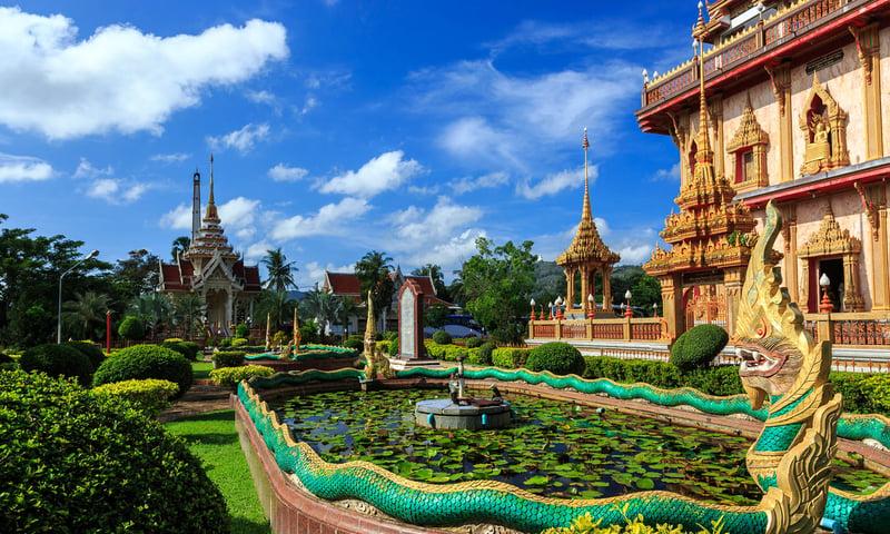 Visit the beautiful Chalong Temple during a city tour of Phuket.