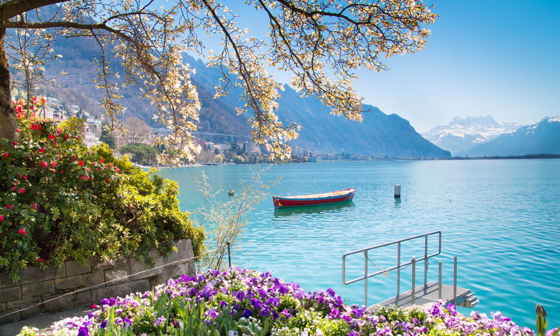 Experience Lake Geneve in Montreaux, Switzerland.