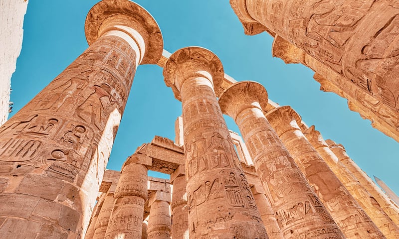 Karnak Temple was constructed in approximately 1400 BC and added to by generations of pharaohs.
