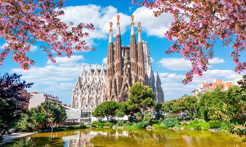 Admire Gaudi's masterpieces while in Barcelona, Spain.