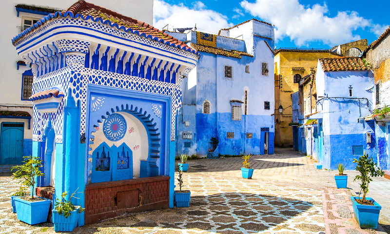 Stroll among the blue-washed architecture of Chefchaouen, Morocco.