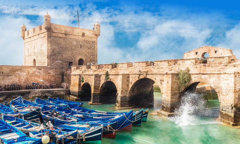 Visit historic Moroccan cities like Essaouira on the Atlantic coast.