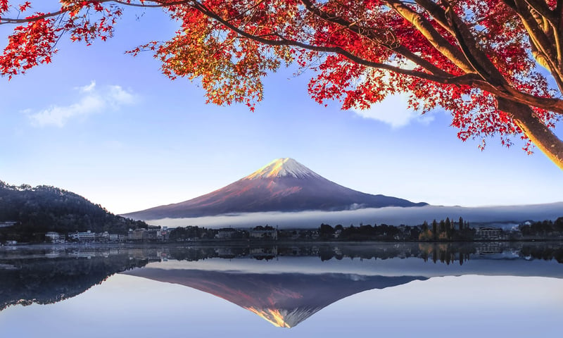Take a moment to reflect looking out to Mt Fuji from Lake Kawaguchi.