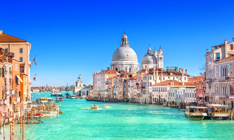 Admire the beautiful city of Venice, Italy.