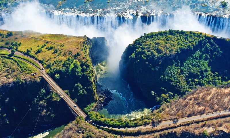 See the power an beauty of Victoria Falls in Zambia.