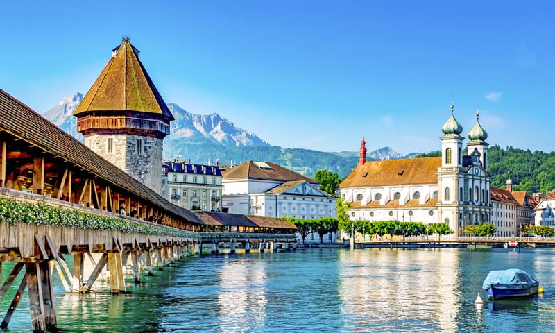 The stunning city of Lucerne is located in the centre of Switzerland.