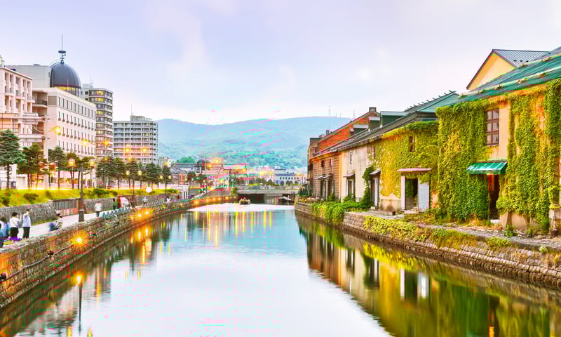 Wander the canals throughout Otaru in Hokkaido, Japan.