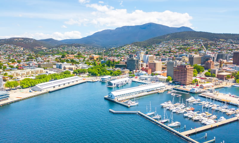 Wander the dock in Hobart, Australia.
