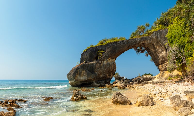 Admire the Natural Bridge on Neil Island, Andaman Islands.