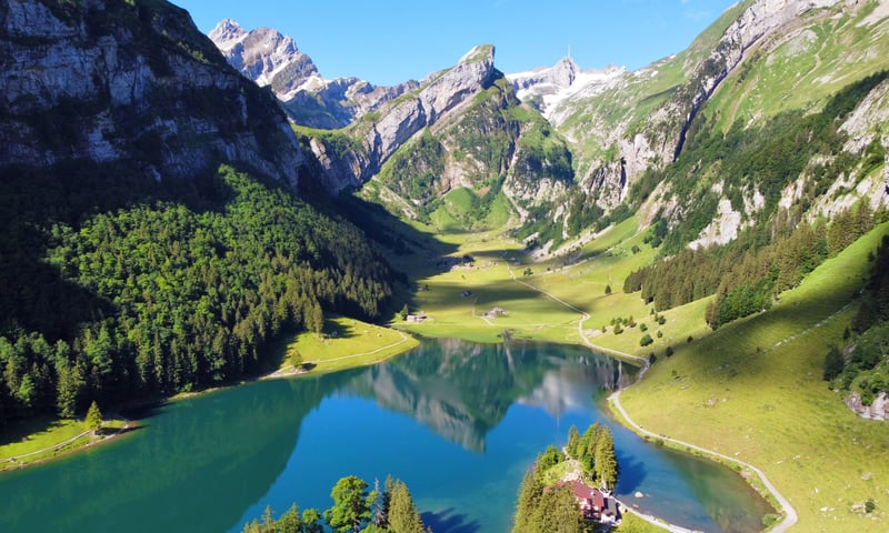 Enjoy a scenic drive through the Appenzell region, Switzerland.