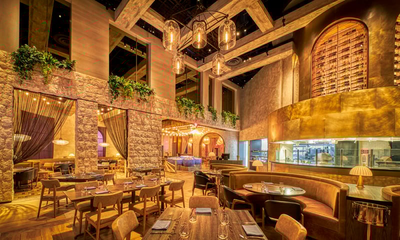 Enjoy the atmosphere of Bobby Flay's Amalfi restaurant at Caesars Palace.