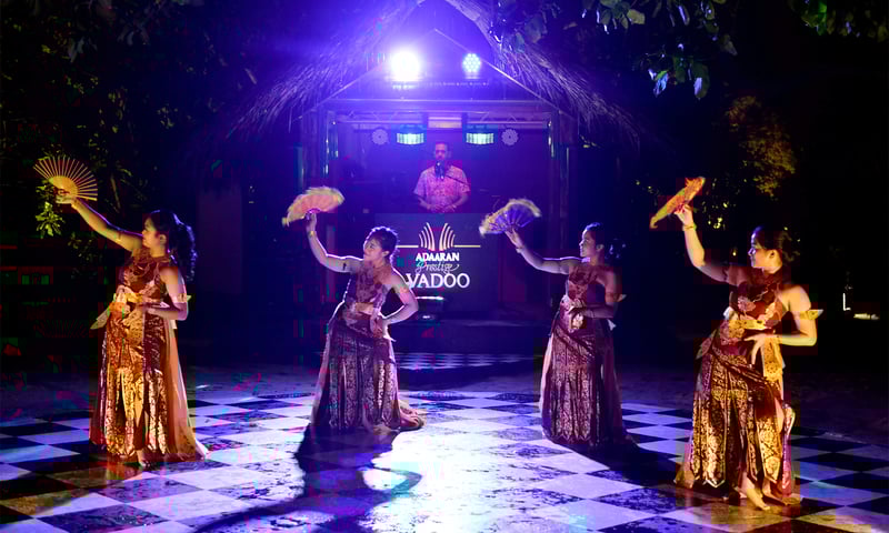 Watch a Balinese performance at Adaaran Prestige Vadoo, Maldives.