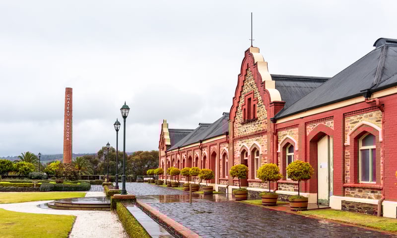 Chateau Tanunda was built in 1890 of brick and bluestone from the Bethany quarry, SA.
