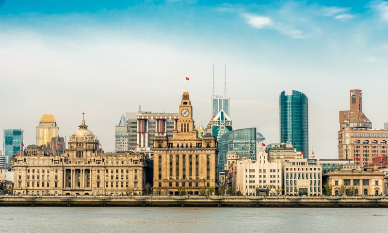 The Bund is a popular waterfront area in Shanghai.