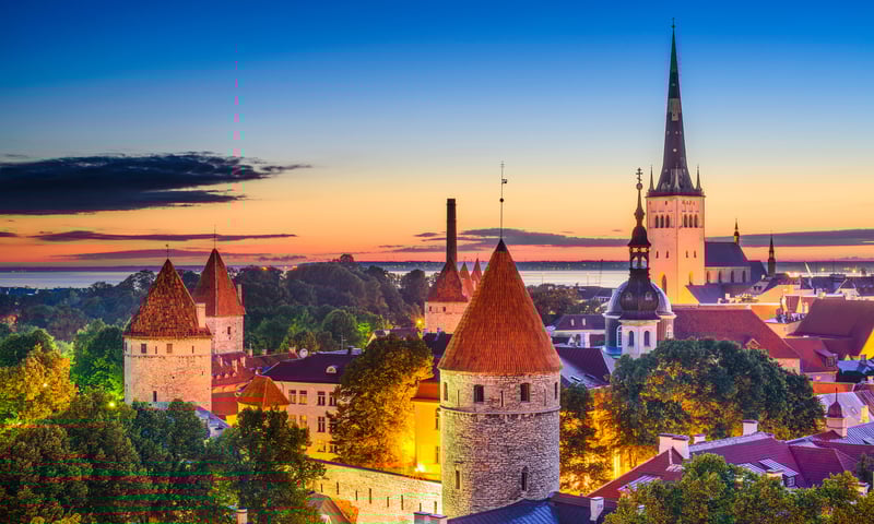 The picturesque city of Tallinn, capital of Estonia.