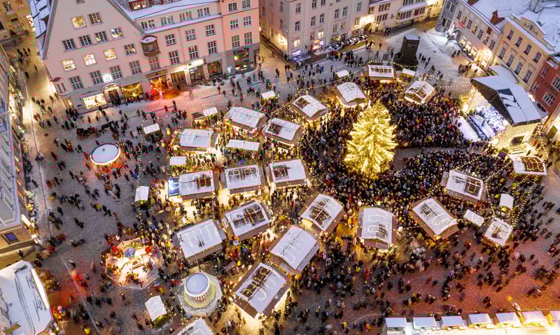 Experience Christmas cheer at the markets in Tallinn, Estonia.