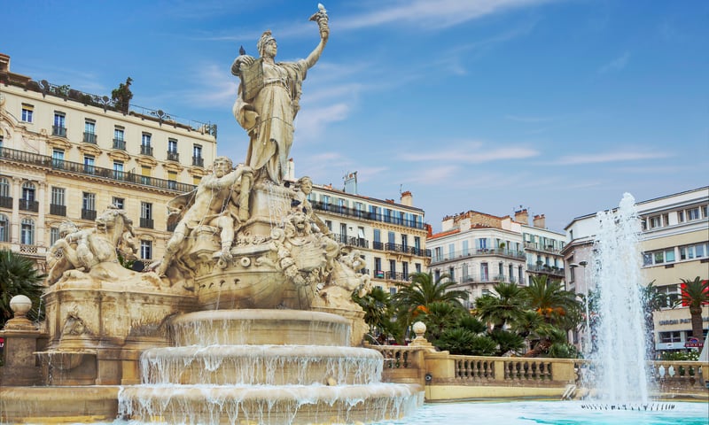 Tamborine Fountain is a popular landmark in Toulon, France (Itinerary 2).