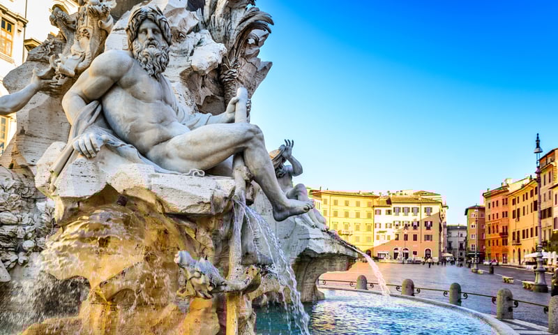 The stunning Piazza Navona (Navona Square) in Rome, Italy.