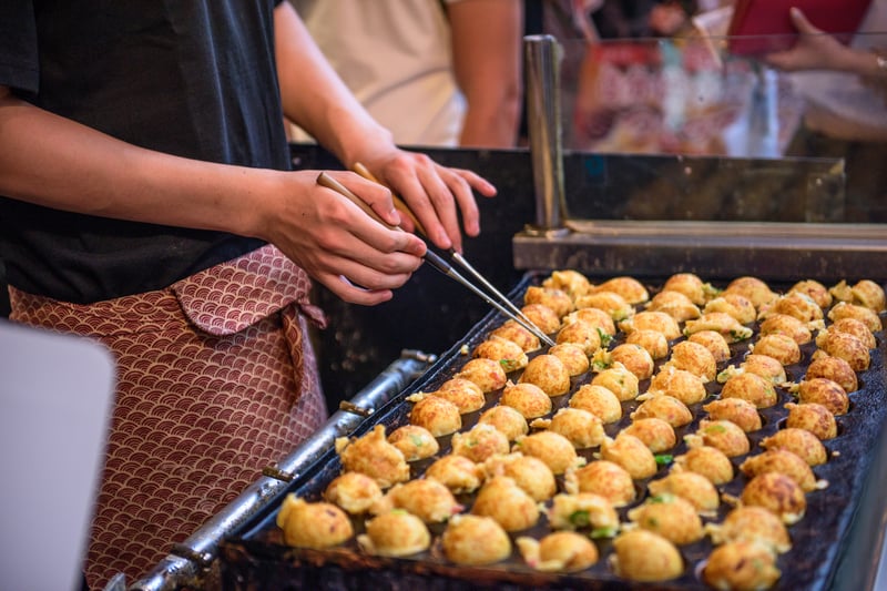 Sample street food at your leisure in Osaka, Japan.