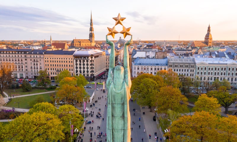 Riga, the elegant capital city of Latvia.