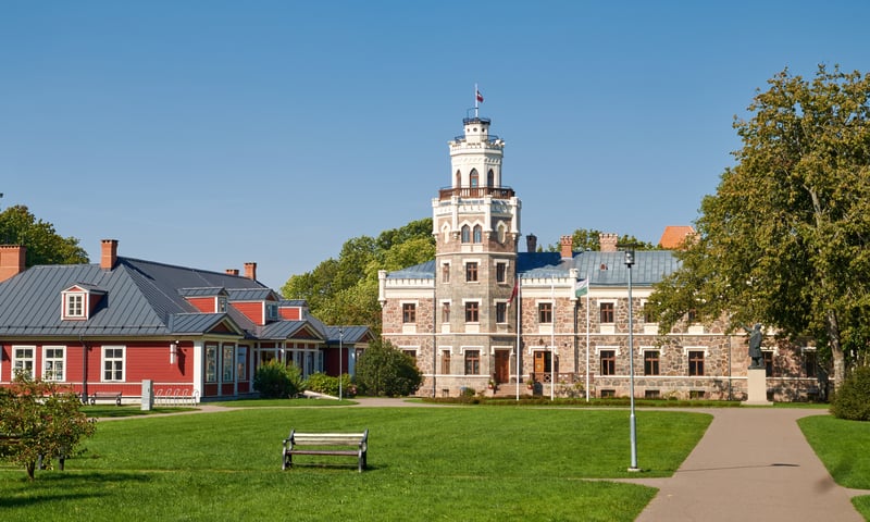 The neogothic castle at Sigulda a town in the Vidzeme region of Latvia, 53 kilometres from Riga.