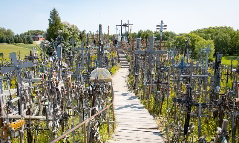 The Hill of Crosses is a pilgrimage site in Siauliai city, Lithuania.