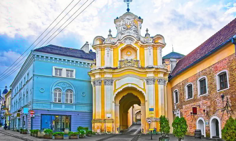 The entry to the Basilian Monastery in Vilnius, Lithuania.