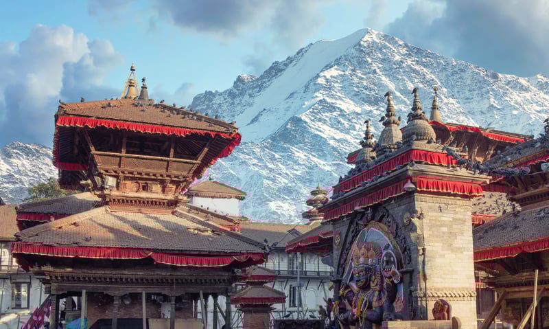 The rooftops of Durbar Square in Kathmandu, Nepal.
