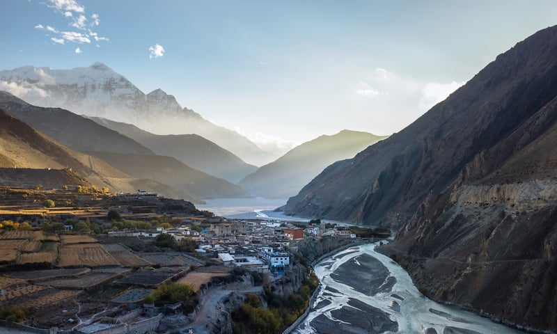 Pokhara is the gateway to the Annapurna Circuit, a popular trail in the Himalayas, Nepal.