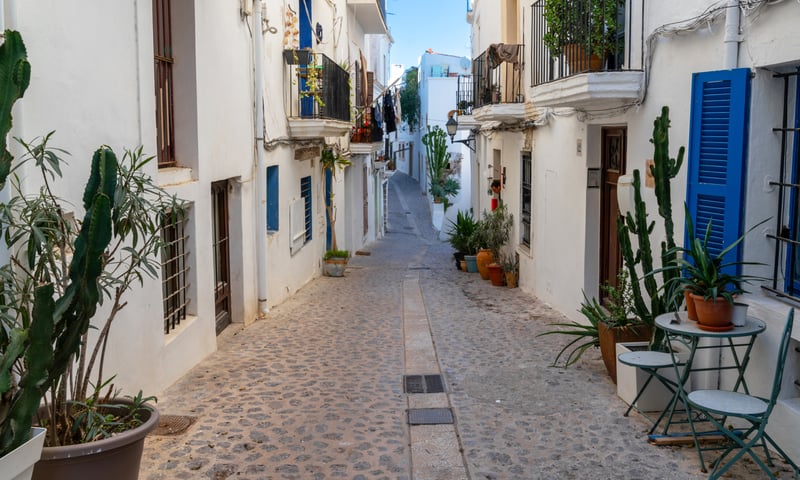 The town of Eivissa on the island of Ibiza, Spain.