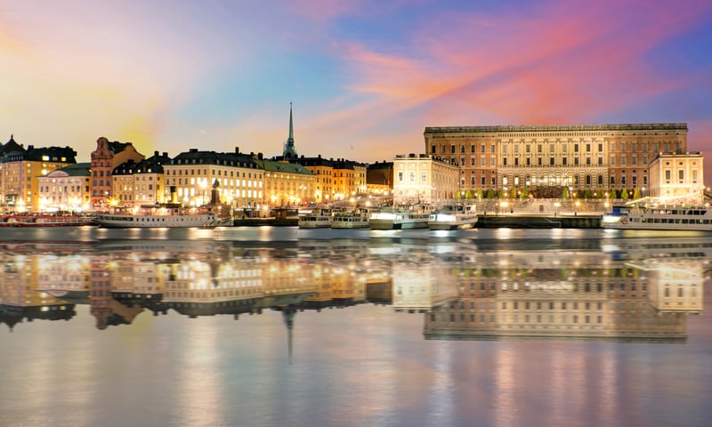 Gamla Stan (Old Town) and Royal Palace in Stockholm, Sweden.