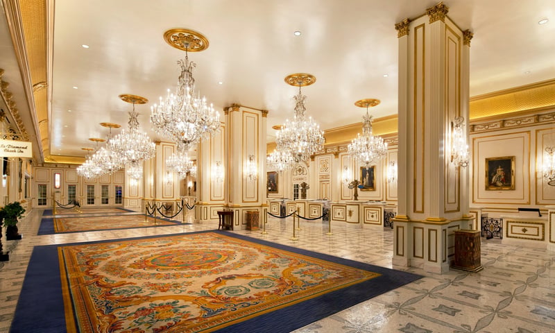 Check into the chic reception at Paris Resort & Casino in Las Vegas, Nevada.