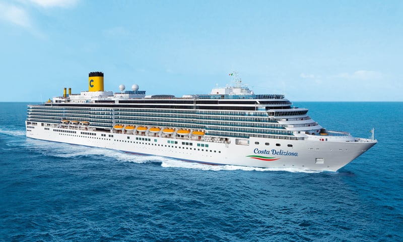 Experience a 7-night cruise onboard the 4-star Costa Deliziosa ship.