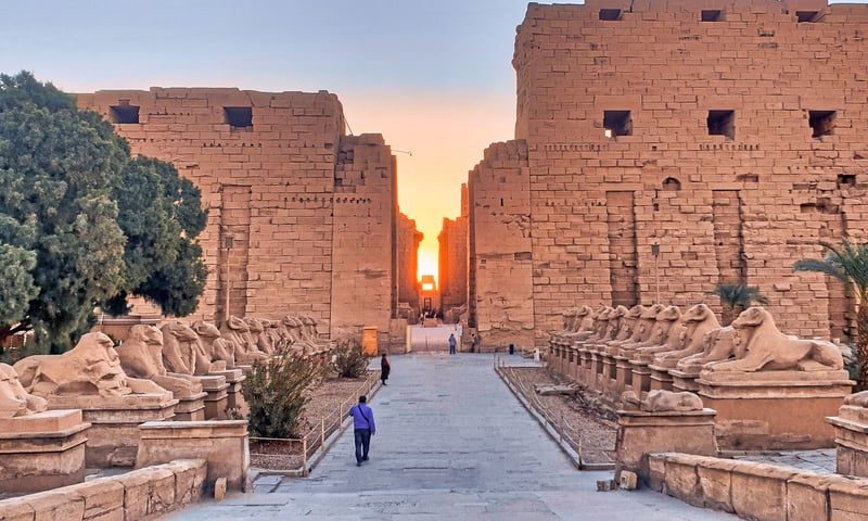 Step inside the Karnak Temple at Luxor, Egypt.