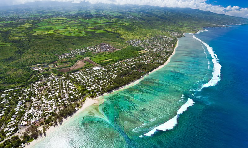 Experience the lush island shores of Reunion.