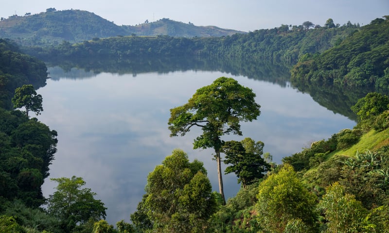 Crater Lake in Elizabeth National Park, Uganda.