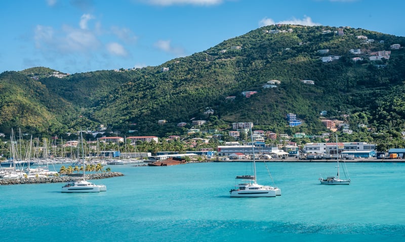 Road Town, located on Tortola, is the capital of the British Virgin Islands (Itinerary 4).