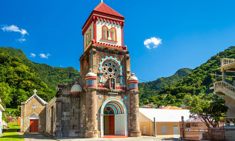 The spectacular Soufriere Church of St Mark in Dominica (Itinerary 1 & 2).
