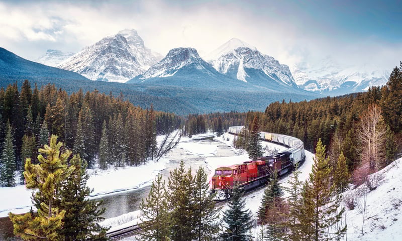 Marvel at Bow River in Banff National Park, Canada.