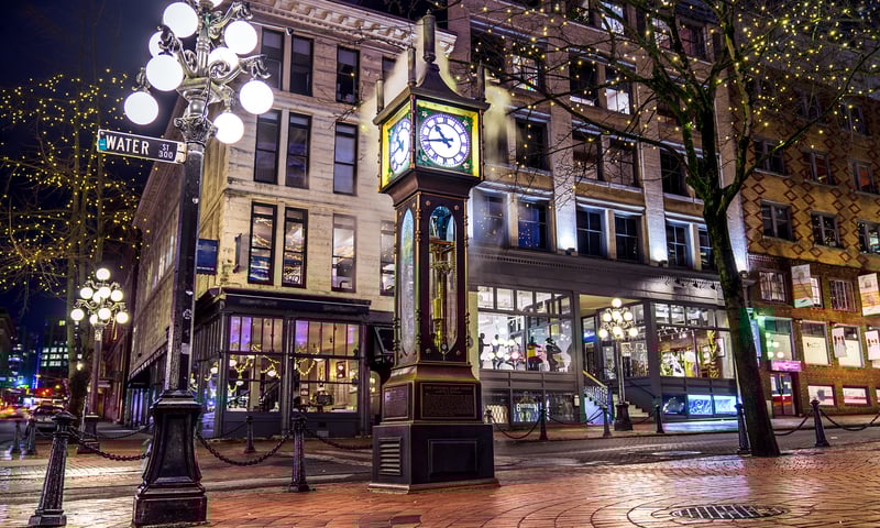 Check out the steam-powered clock at Gastown in Vancouver, Canada.