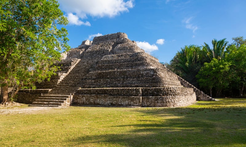 Discover Mayan heritage and nearby Chacchoben Temple in Costa Maya, shore excursion, charges apply.